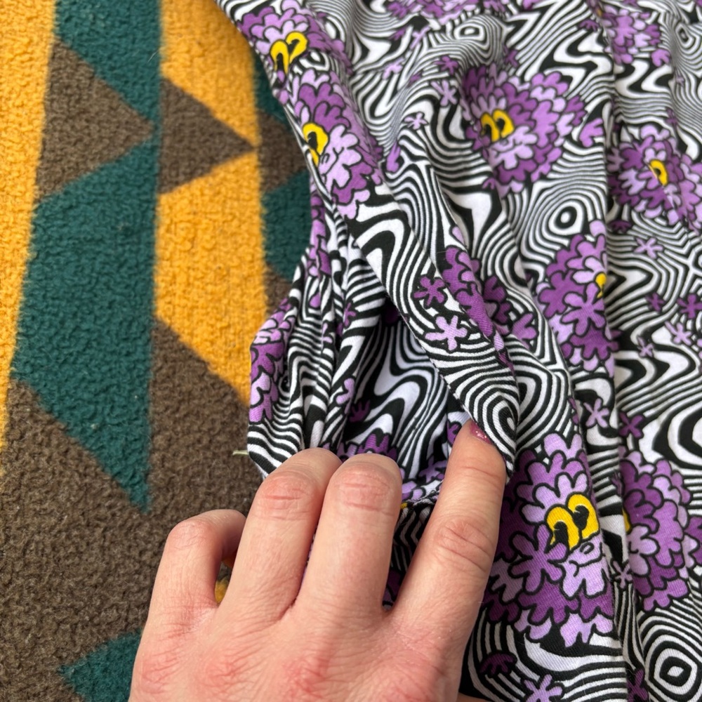 Nooworks Purple and Black Patterned Midi Dress - Picture 4 of 5